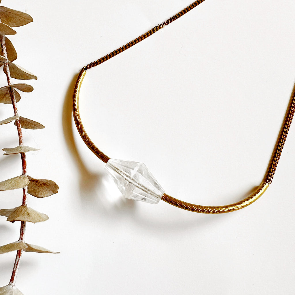 Chloe Collar: Crystal Quartz (19 inches plus adjuster chain)