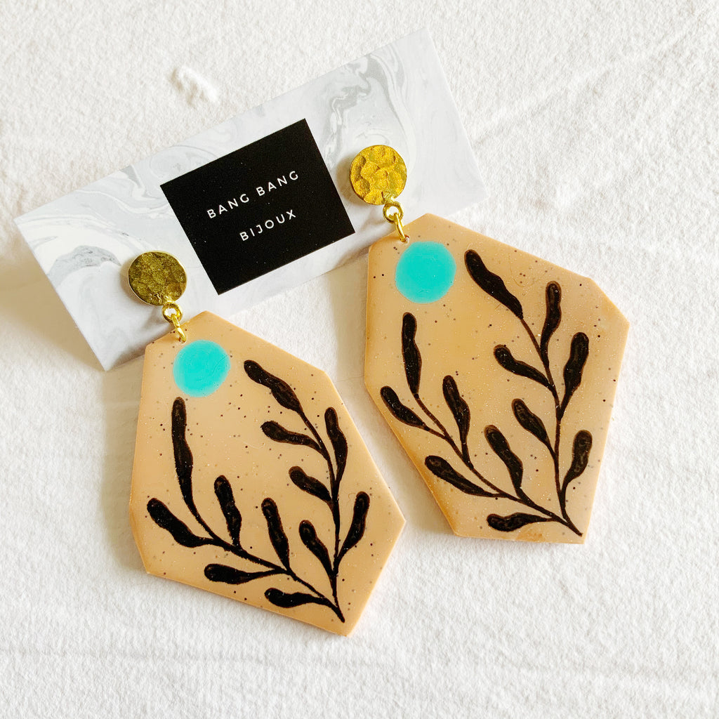 Fine Line Earrings: Night Bloom