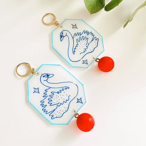 Swan Earrings