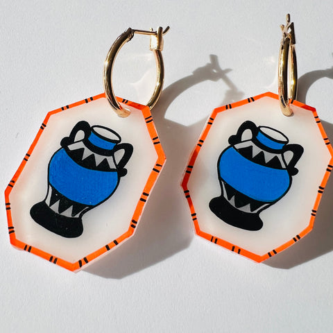 Greek vessel Hoop Charms