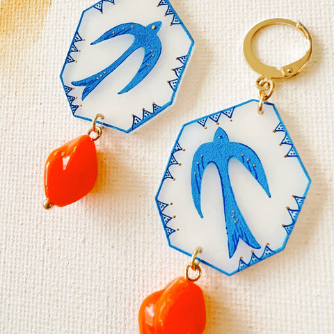 Folk Bird Earrings