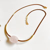 Chloe Collar: Pink Quartz (19 inches plus adjuster chain)