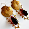 More is More Earrings: Dark Wine Red Lucite