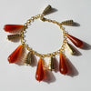 Vintage Charm Bracelet: Gold + Orange Lucite