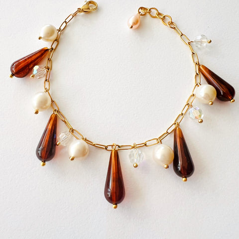 Vintage Charm Bracelet: Tort + Crystal