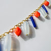 Vintage Charm Bracelet: Bright Orange + Blues