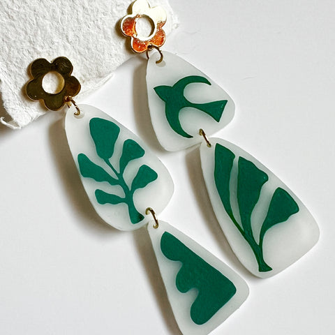 Abstract Drops With Floral Posts