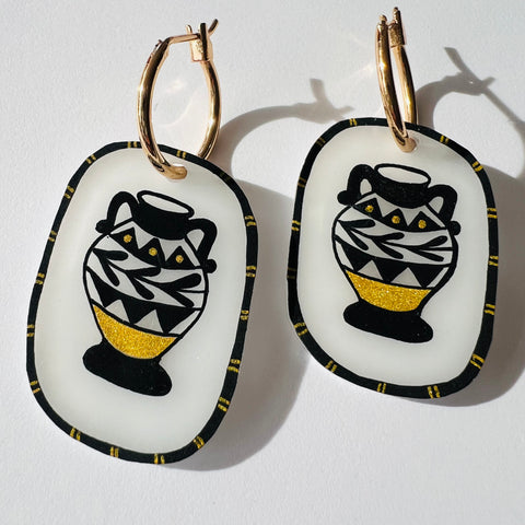 Greek vessel Hoop Charms