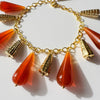 Vintage Charm Bracelet: Gold + Orange Lucite