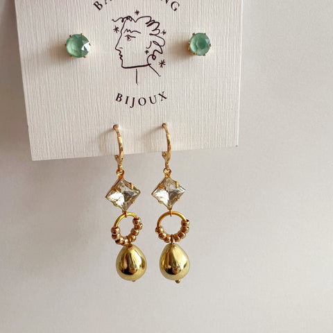 Astrid Everyday Swarovski Stud+Huggie Set