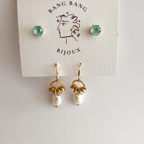 Astrid Everyday Swarovski Stud+Huggie Set