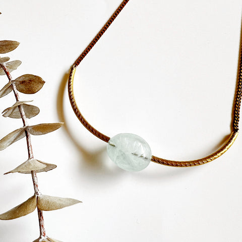 Chloe Collar: Green Quartz (19 inches plus adjuster chain)