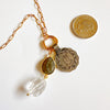 Vintage Coin + Semi-Precious StoneCharm Pop Necklace