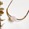 Chloe Collar: Pink Quartz (19 inches plus adjuster chain)