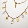 Delicate Crystal + Citrine Charm Necklace