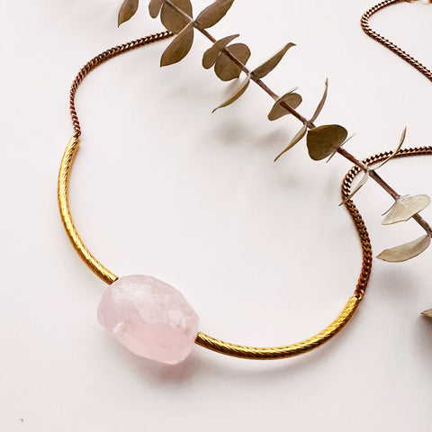 Shaka Necklace: Pink Quartz