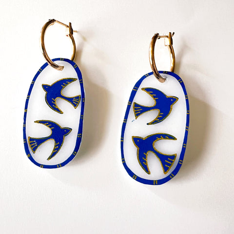 Bird Duet Hoop Charms (Made to Order)