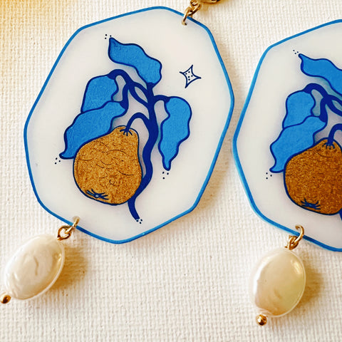 Golden Pear Earrings