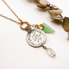 Vintage Coin + Sea Glass Charm Pop Necklace
