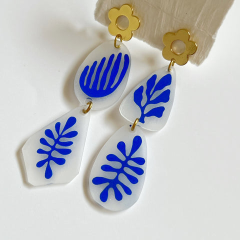 Abstract Drops With Floral Posts