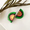 Hand-Painted Half Moon Studs