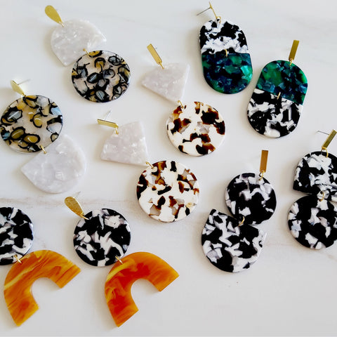 Cellulose Acetate Earrings Surprise Bag