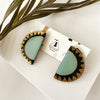 Hand-Painted Half Moon Studs