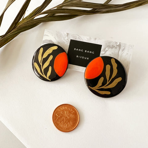 Hand-Painted Flora Studs