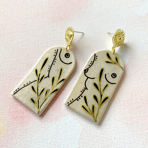 Golden Bods Fine Line Earrings