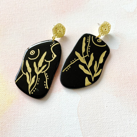 Golden Bods Fine Line Earrings