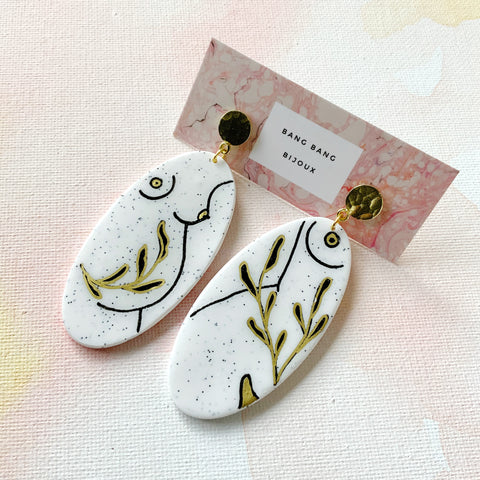 Golden Bods Fine Line Earrings