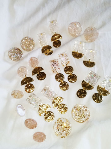Brassy Ice Earrings Various Colours and Shapes