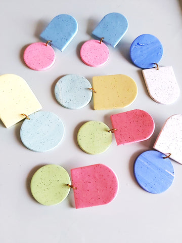 Colour-Block Earrings Various Colours