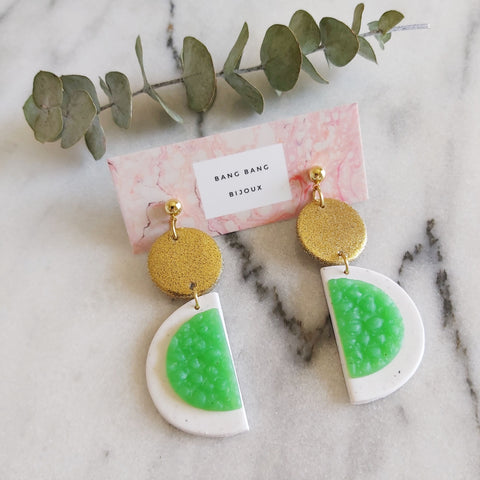 Gilded Happy Slice Earrings
