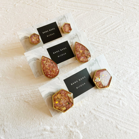 Galaxy Studs: Pink Peach