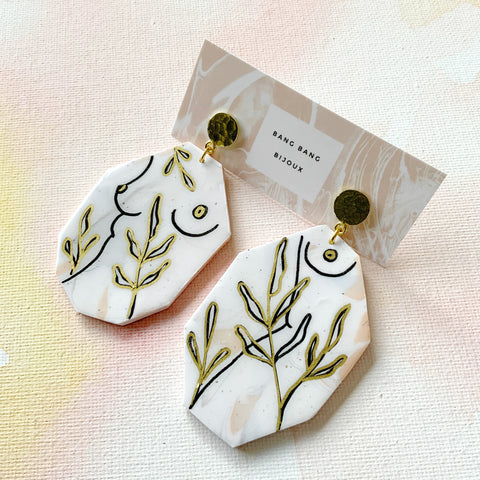 Golden Bods Fine Line Earrings