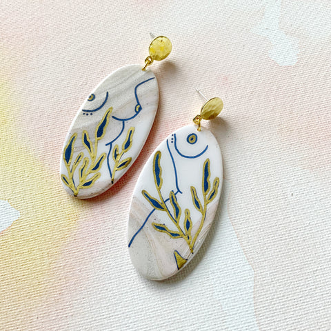 Golden Bods Fine Line Earrings