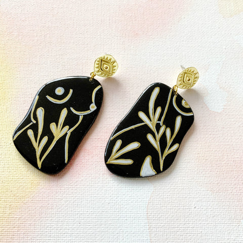 Golden Bods Fine Line Earrings