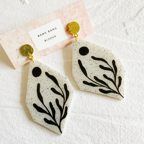 Fine Line Earrings: Night Bloom