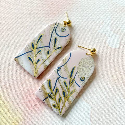 Golden Bods Fine Line Earrings