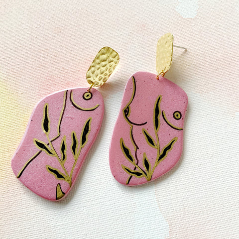 Golden Bods Fine Line Earrings