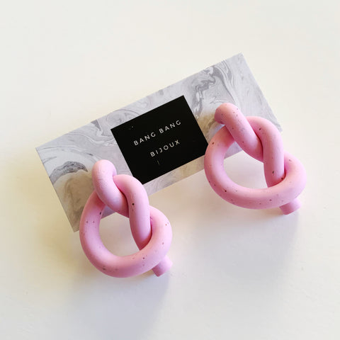 Love Knot Earrings: Pale True Pink