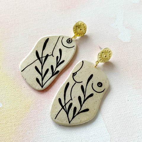 Golden Bods Fine Line Earrings