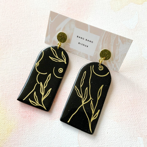 Golden Bods Fine Line Earrings