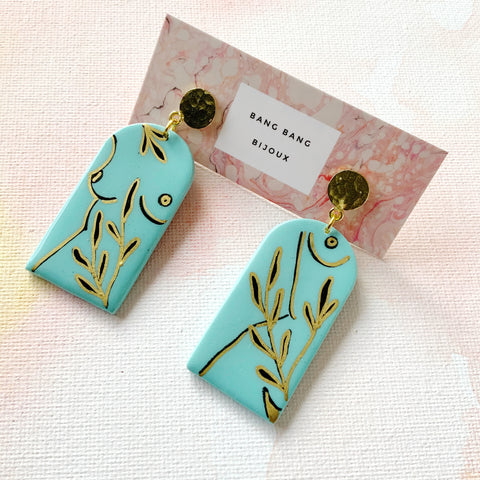 Golden Bods Fine Line Earrings