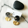 Soft Pop Earrings: Black + Gold Confetti