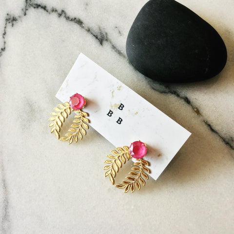 Floral Ear Shields: Bright Pink